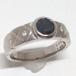 Pt900　ブラックダイヤリング